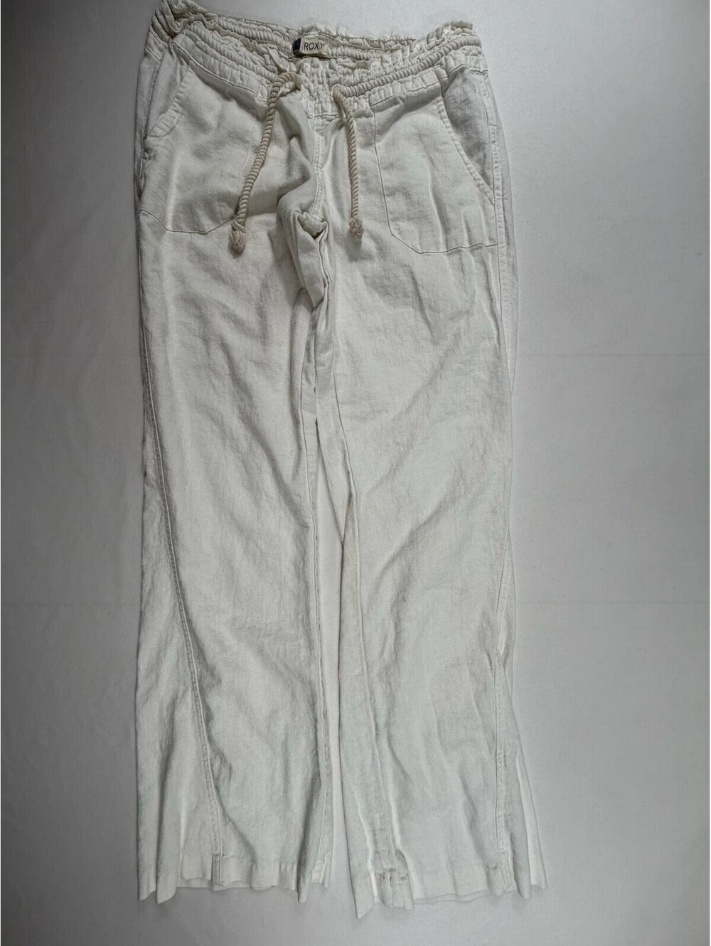 Roxy Women's Oceanside Linen Blend Drawstring Flare Beach Pants